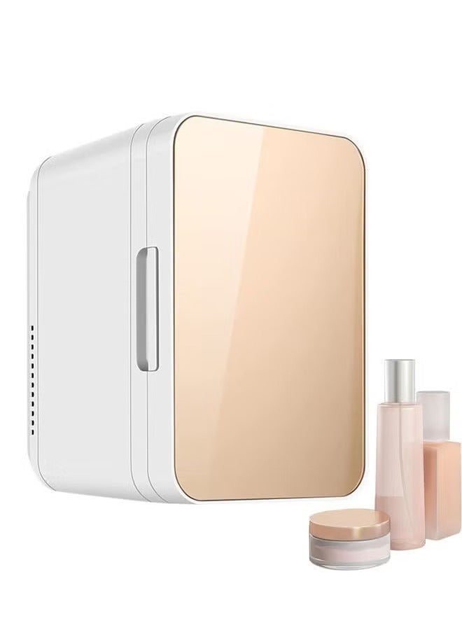 ايتي لايف ثلاجة صغيرة، ثلاجة سعة 8 لتر، غرفة تبريد مدمجة وقابلة للحمل، ثلاجة منخفضة الضوضاء، تخزين للسفر في السيارة، ثلاجة مستحضرات التجميل والعناية بالبشرة (ذهبي) - Image 1